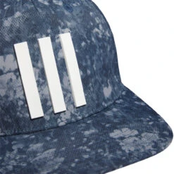Adidas 3-Stripes Tour Printed Snapback Golf Hat -Golf Series Discount adihat 8028 navy zoom front 05 23 16959.1684870117