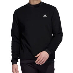 Adidas Golf Men's Core Crew Performance Pullover Sweatshirt -Golf Series Discount adiow 4551 blk front 08 23 93612.1697241055