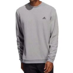 Adidas Golf Men's Core Crew Performance Pullover Sweatshirt -Golf Series Discount adiow 4552 gry frontl 08 23 96846.1697241054