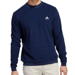 Adidas Golf Men's Core Crew Performance Pullover Sweatshirt -Golf Series Discount adiow 5907 nvy front 08 23 41008.1697241055