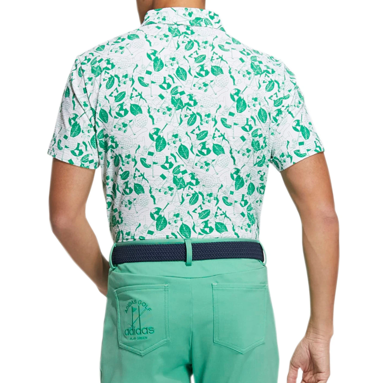 Adidas Golf AEROREADY Play Green Graphic Polo Shirt 4 Adidas Golf AEROREADY Play Green Graphic Polo Shirt - Image 2