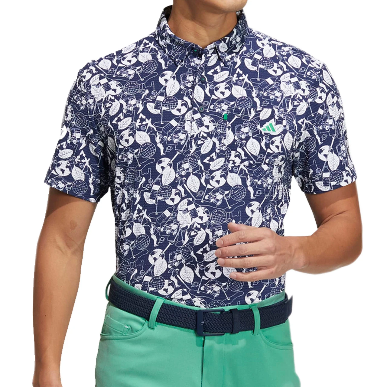 Adidas Golf AEROREADY Play Green Graphic Polo Shirt 7 Adidas Golf AEROREADY Play Green Graphic Polo Shirt - Image 5