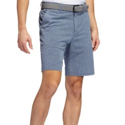 Adidas Golf Men's Crosshatch Shorts -Golf Series Discount adishort 1463 nvywht frontwalk 03 23 53769.1697487201