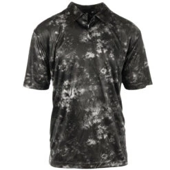 Burnside Tie Dye Performance Polo Golf Shirt -Golf Series Discount burpolo 0101 blktyedye front 5 22 39451.1697501540