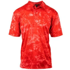 Burnside Tie Dye Performance Polo Golf Shirt -Golf Series Discount burpolo 0101 redtyedye front 5 27 23962.1697501540