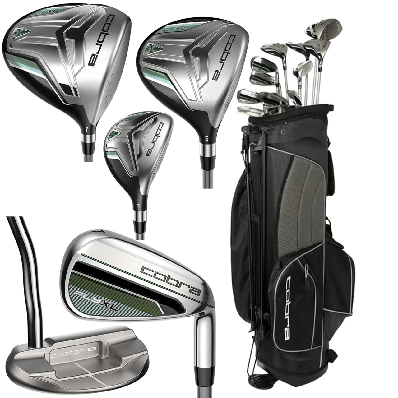 Cobra Golf Women's Green FLY-XL Complete 13 Piece Set With Stand Bag 3 Cobra Golf Women's Green FLY-XL Complete 13 Piece Set With Stand Bag