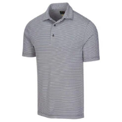 Greg Norman Golf Men's Protek Oxford Micro Stripe Polo Shirt -Golf Series Discount gnpolo 400 nvy front 03 23 54520.1697458150