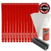 Karma Velour Red Golf Club Grip Kit (13 Grips, Solvent & Double Sided Tape) -Golf Series Discount karma13pckit red 2107 31791.1667488383
