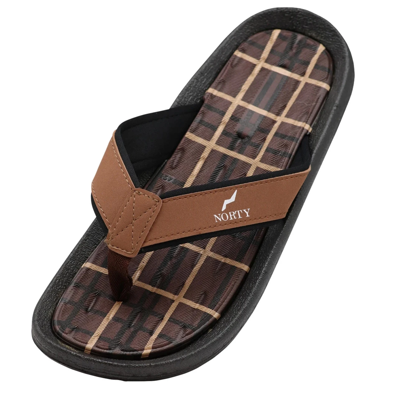Norty Men's Plaid Flip-Flop Thong Sandal 7 Norty Men's Plaid Flip-Flop Thong Sandal - Image 5