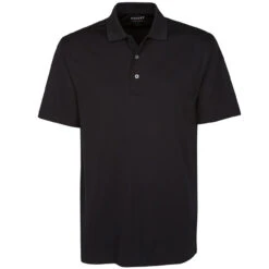Oxford America Men's Burke Solid Polo Shirt -Golf Series Discount oxpolo 001002 blk front 8 22 98035.1697400384