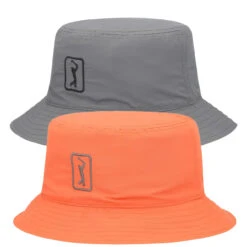 PGA Tour Reversible Bucket Hat - OSFM Fits Up To 7.5 Hat Size -Golf Series Discount pgatbuckhat orggray 4299 10 23 40658.1697313522