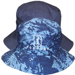 PGA Tour Reversible Bucket Hat - OSFM Fits Up To 7.5 Hat Size -Golf Series Discount pgatbuckhat peacoatcamo 7128 mix 10 23 27594.1697313522