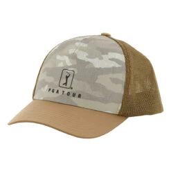 PGA Tour Adjustable Snapback Camouflage Trucker Cap -Golf Series Discount pgathat cori 6978 front 10 23 13862.1696462152