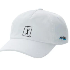 PGA Tour Airflux Mesh Adjustable Golf Hat -Golf Series Discount pgathat wht 5742 front 03 23 13758.1697299012