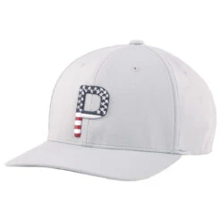 Puma Golf P110 Pars & Stripes Snapback Adjustable Hat -Golf Series Discount pumahat 2404 gray front 11 22 76227.1696912164