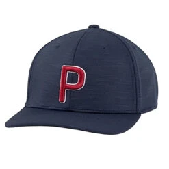 Puma Golf 110 P Snapback Adjustable Hat -Golf Series Discount pumahat 3728 navyred front 11 22 65187.1697429884