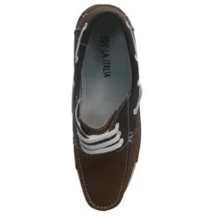 Zoyla Italia Men's Boat Shoe By Alessio -Golf Series Discount zoyitalia blackgray top 0817 13884.1697501607